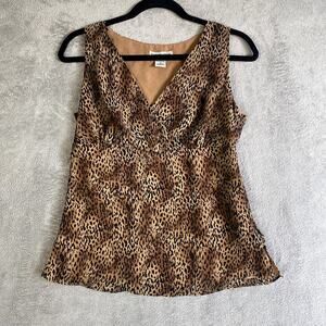Notations VTG Cheetah Print Babydoll SleevelessTop Y2K Small